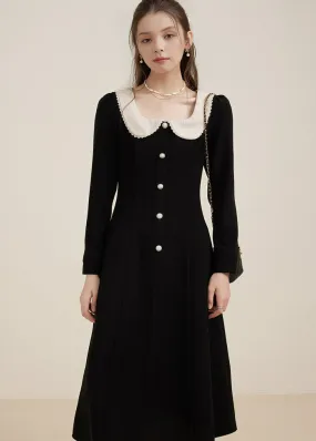 ROUND COLLAR MIDI DRESS