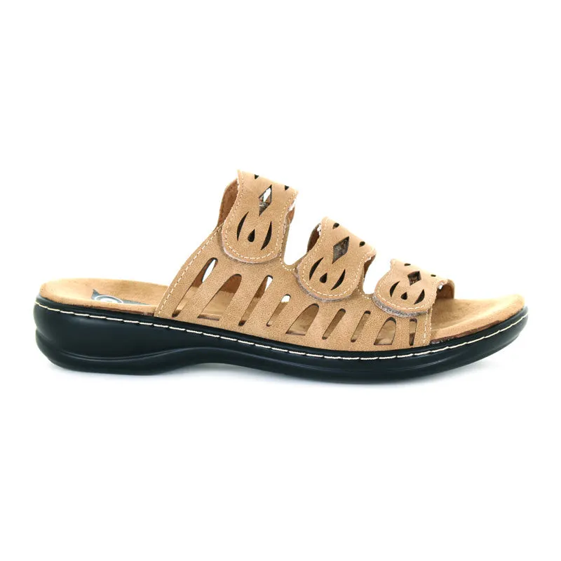 Womens Daisy 3 Strap Velcro Sandal Gold